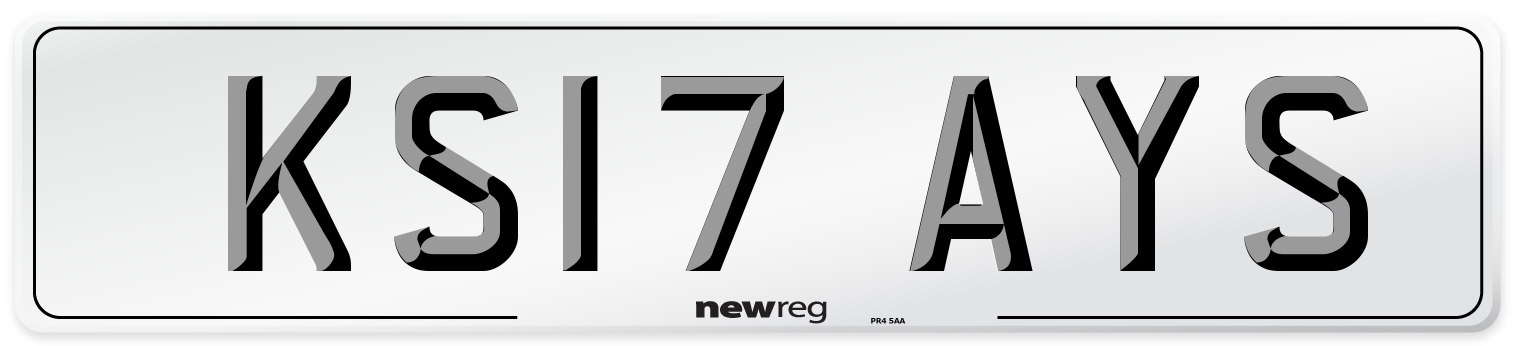 KS17 AYS Number Plate from New Reg